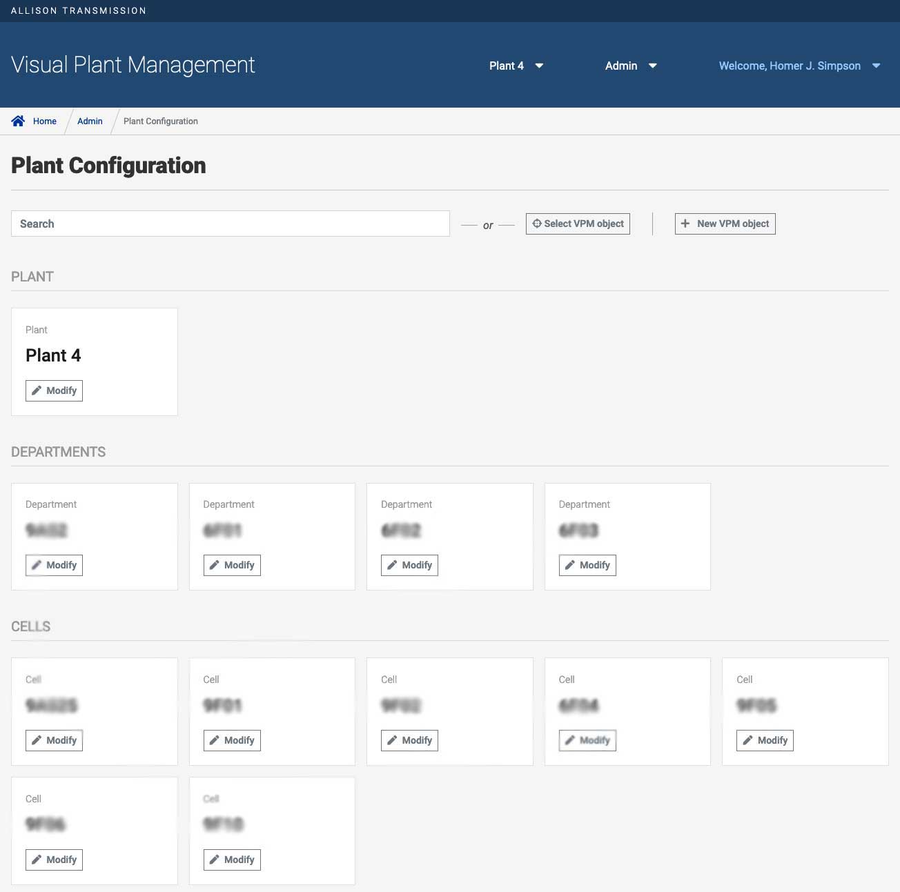 A screen showing a desktop-style interface at the entire plant level.